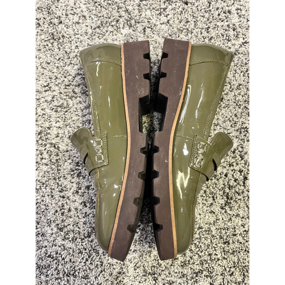 Vionic Olive Green Patent Leather Lug Sole Loafers - Picture 5 of 8